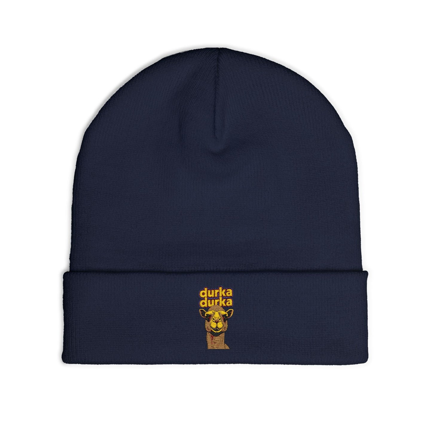 "Durka Durka" Camel Knit Beanie