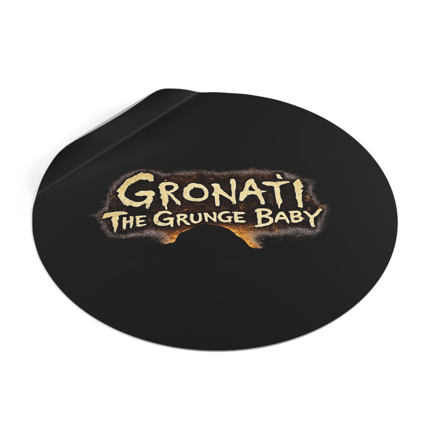 "Gronati The Grunge Baby"  Round Vinyl Sticker Logo