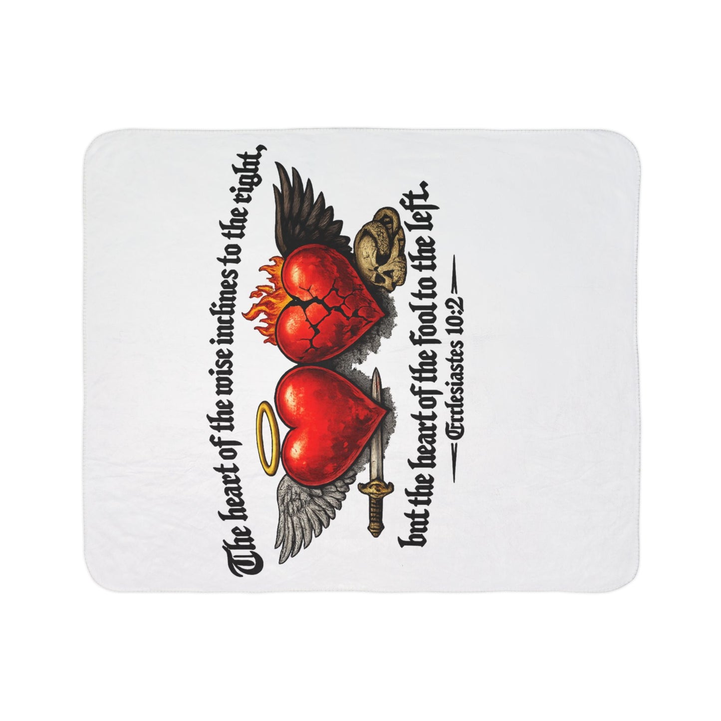 Ecclesiastes 10:2 Winged Hearts Conservative & Liberal Meanings Fleece Sherpa Blanket