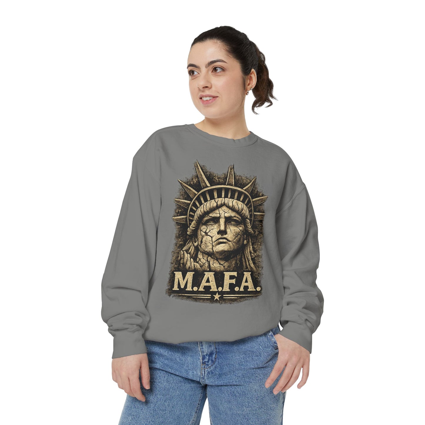 M.A.F.A. "Statue Of Liberty" "Sovereignty Security Prosperity " Gildan Brand Crewneck Sweatshirt