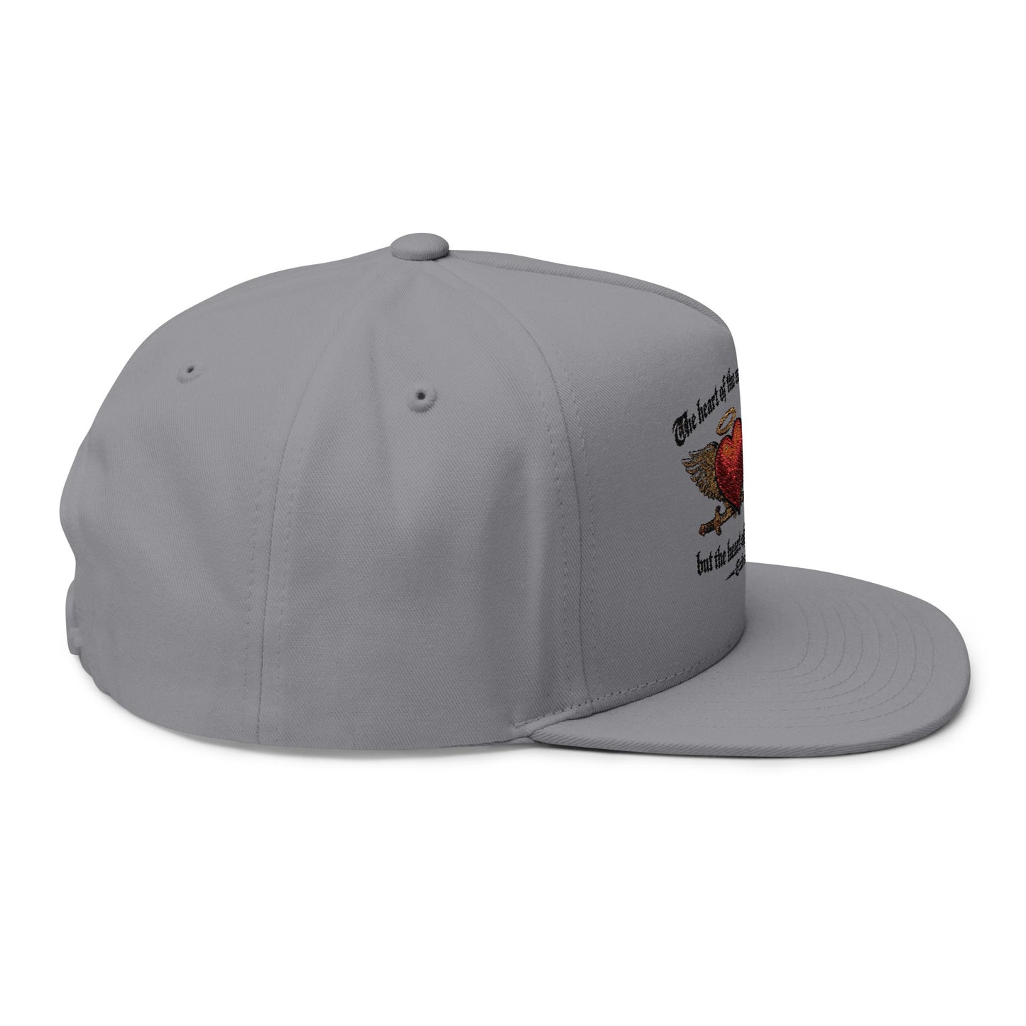 Ecclesiastes 10:2 Winged Hearts Conservative & Liberal Meanings ~Embroidered Flat Bill Hat