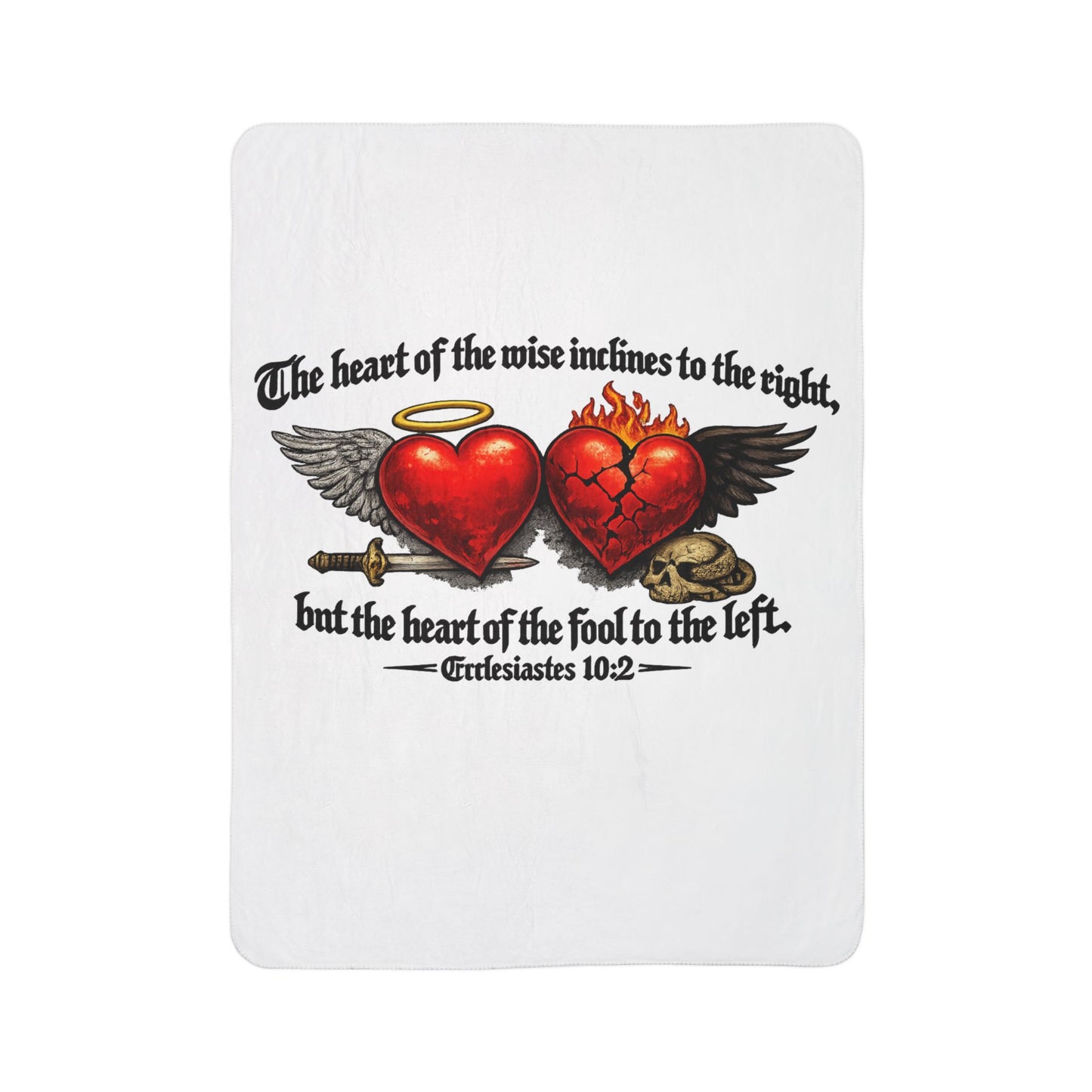 Ecclesiastes 10:2 Winged Hearts Conservative & Liberal Meanings Fleece Sherpa Blanket
