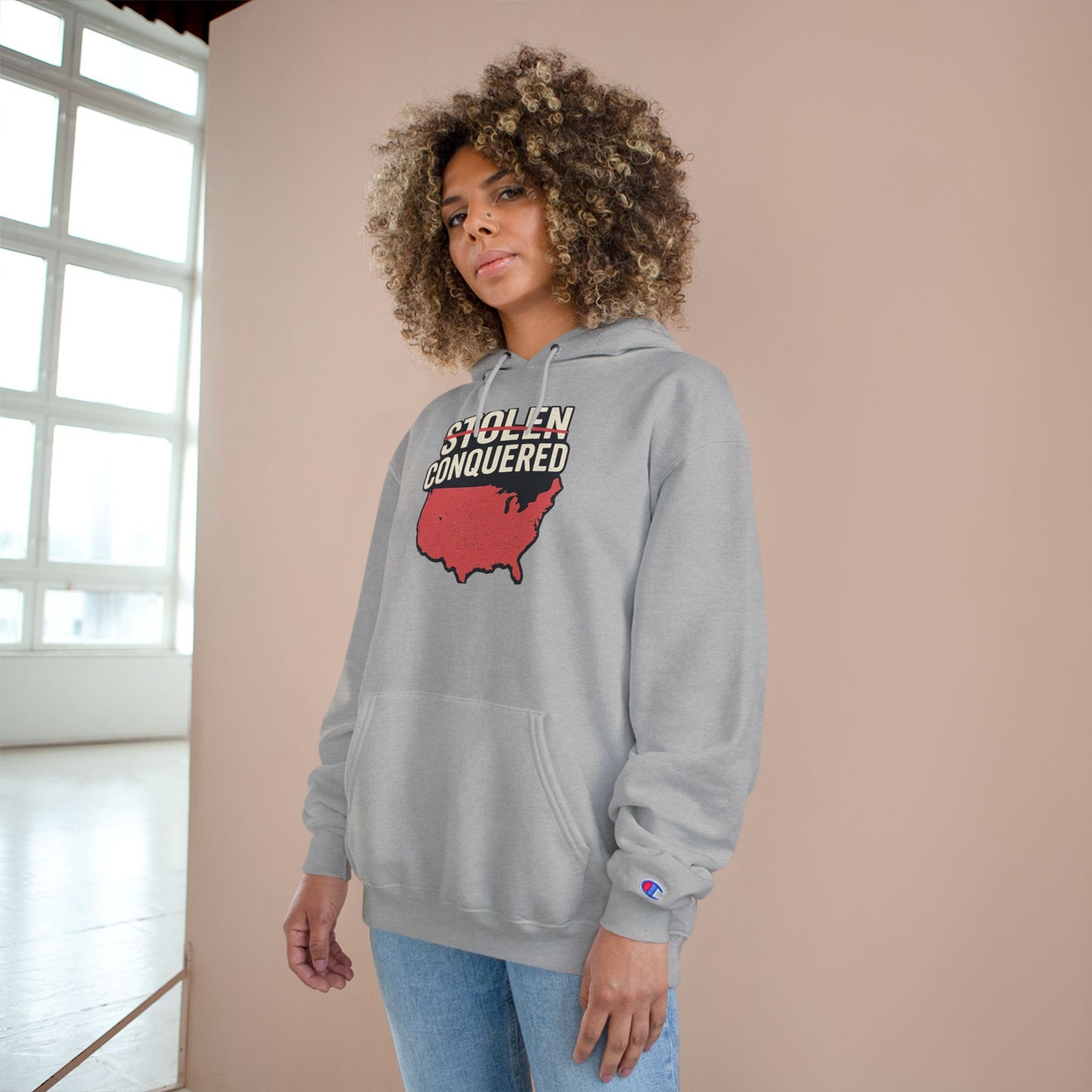 Stolen Conquered USA Champion Brand Hoodie
