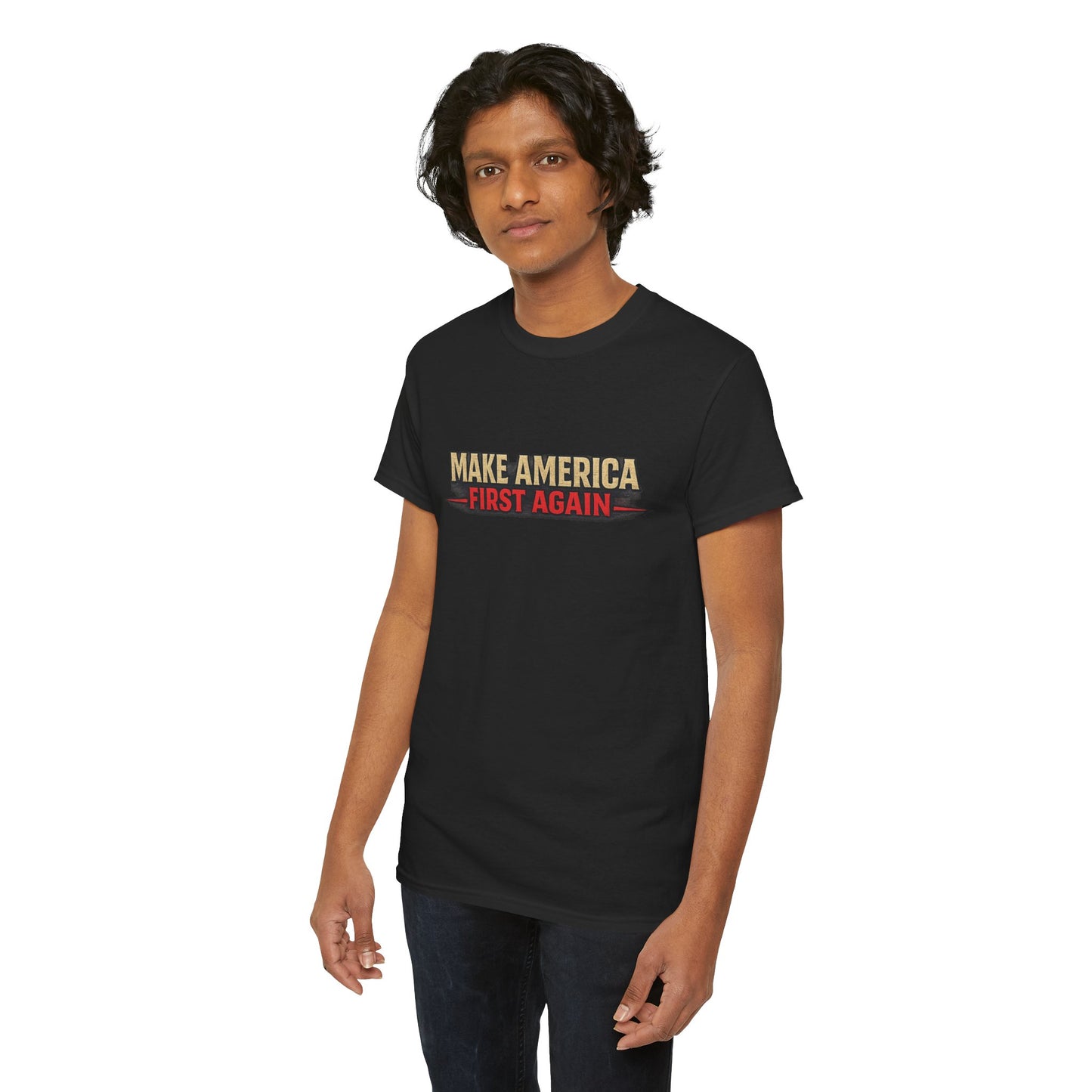 "Make America First Again" America First Is Not A Slogan - It's A Standard Gildan Brand T-Shirt