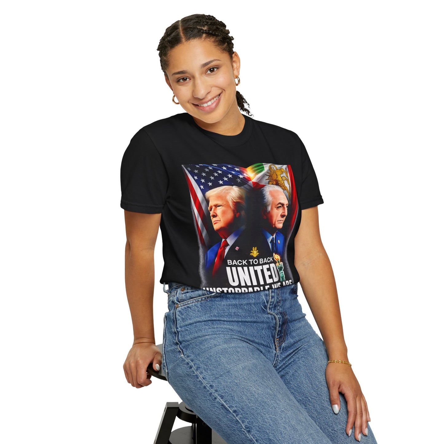 Back To Back United Unstoppable We Are "M.I.G.A" President Trump & Reza Pahlavi Comfort Colors Brand T-Shirt
