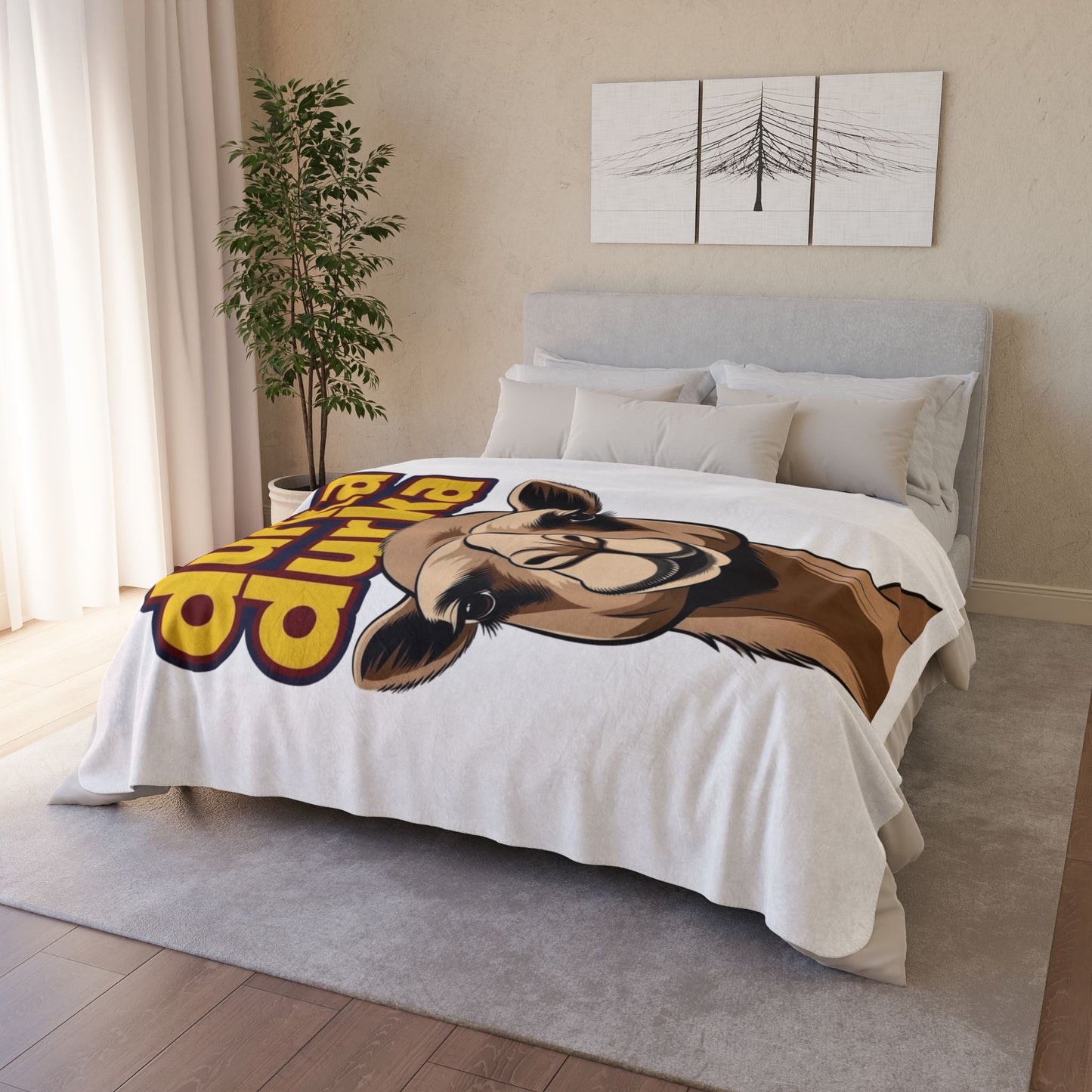 "Durka Durka" Camel Fleece Sherpa Blanket