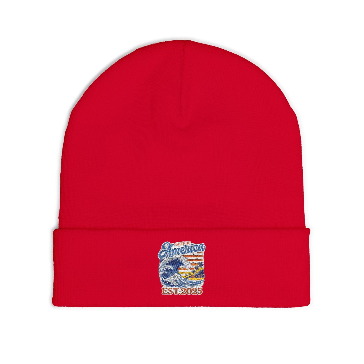 Gulf of America Est. 2025 Waves Embroidered Knit Beanie