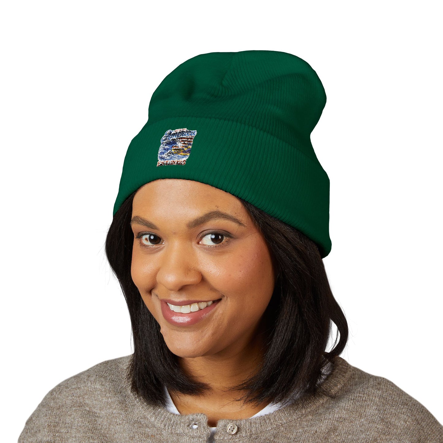 Gulf of America Est. 2025 Waves Embroidered Cuffed Knit Beanie
