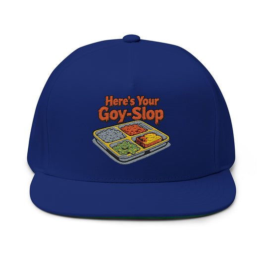 Flat Bill Cap - "Here's Your Veg-Stop" Embroidered Foodie Snapback