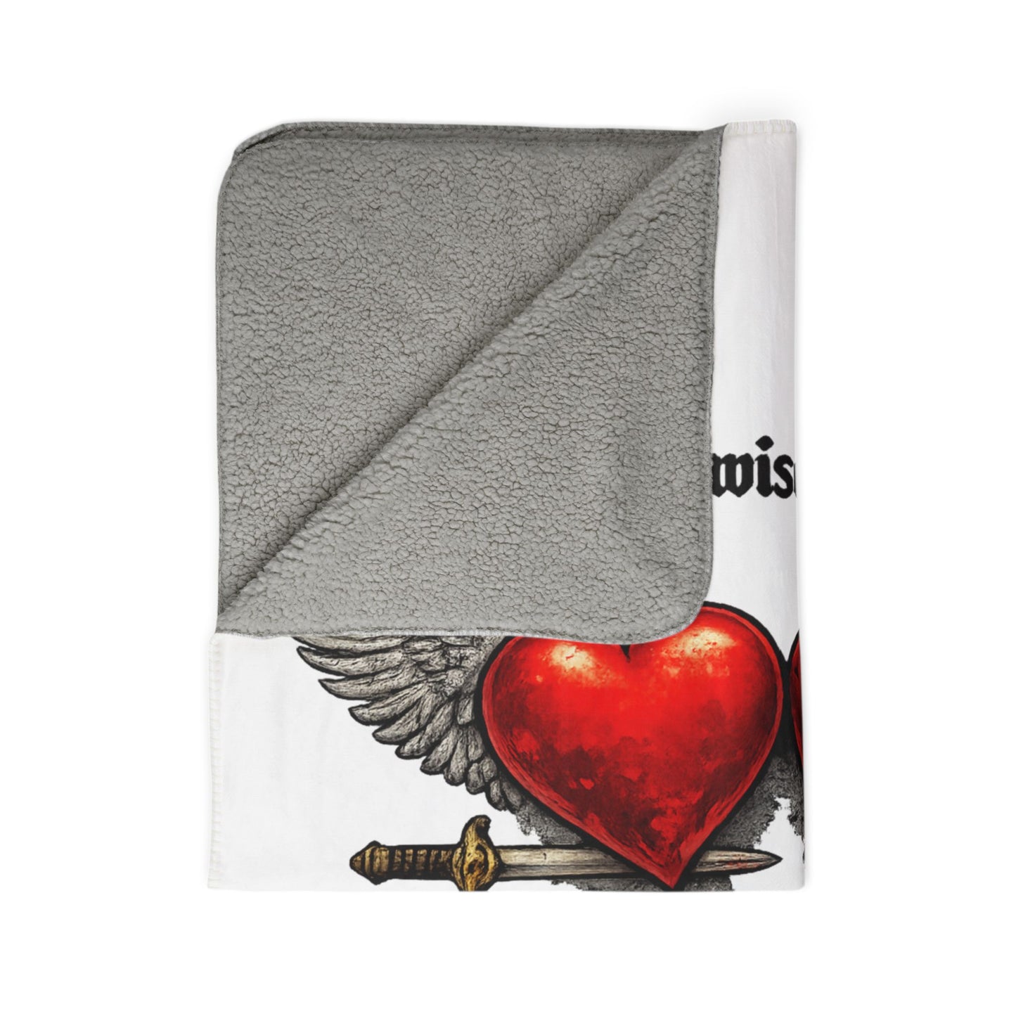 Ecclesiastes 10:2 Winged Hearts Conservative & Liberal Meanings Fleece Sherpa Blanket