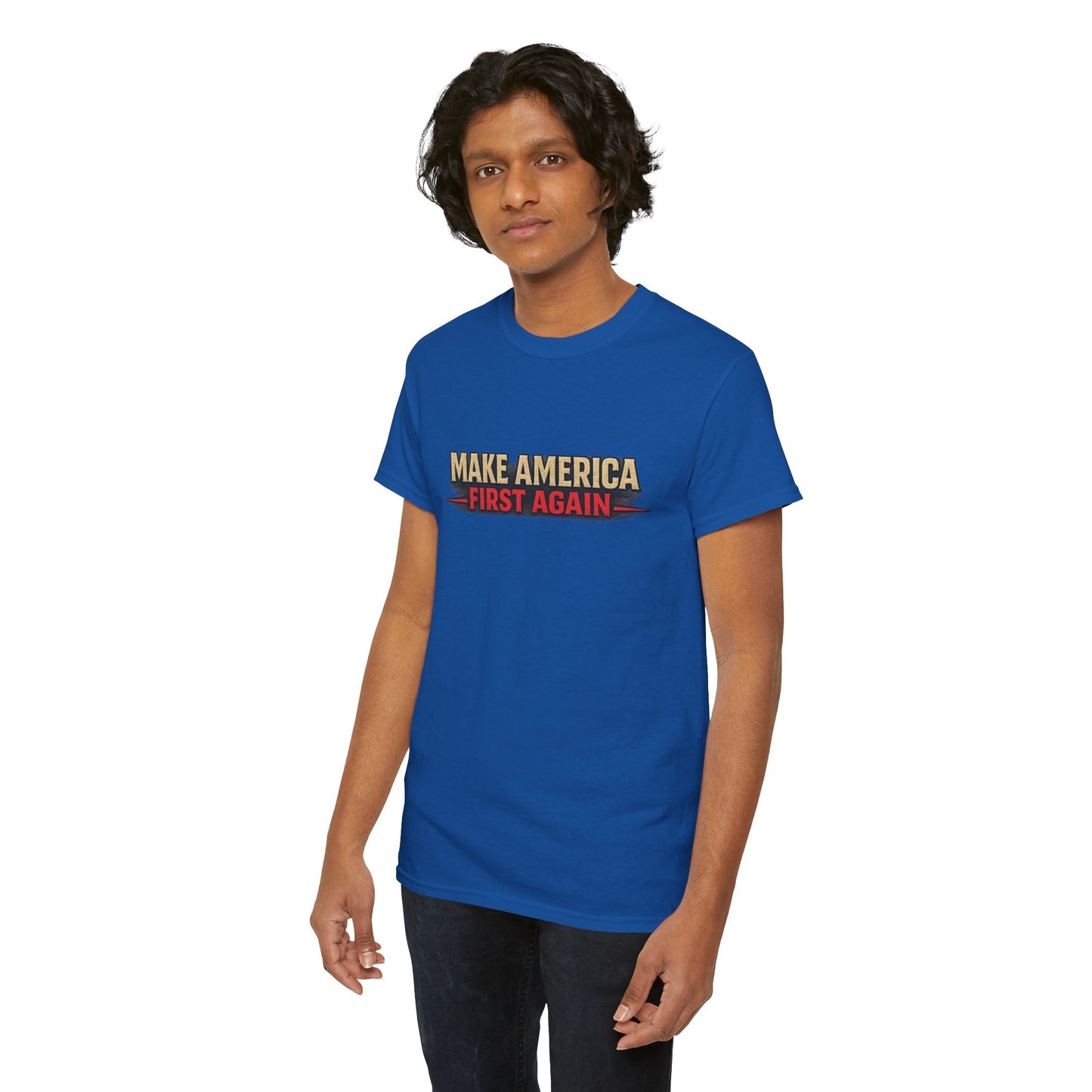 "Make America First Again" America First Is Not A Slogan - It's A Standard Gildan Brand T-Shirt