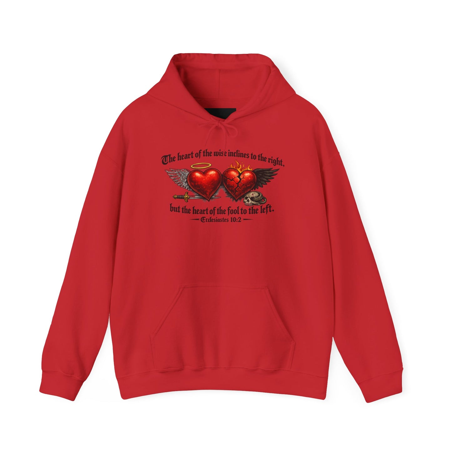 Ecclesiastes 10:2 Winged Hearts Conservative & Liberal Meanings Gildan Brand T-Shirt