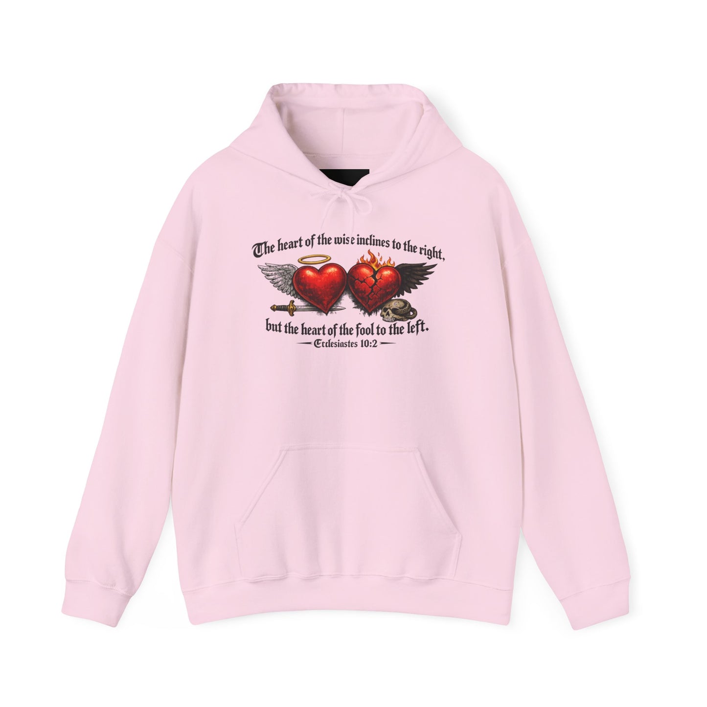 Ecclesiastes 10:2 Winged Hearts Conservative & Liberal Meanings Gildan Brand T-Shirt