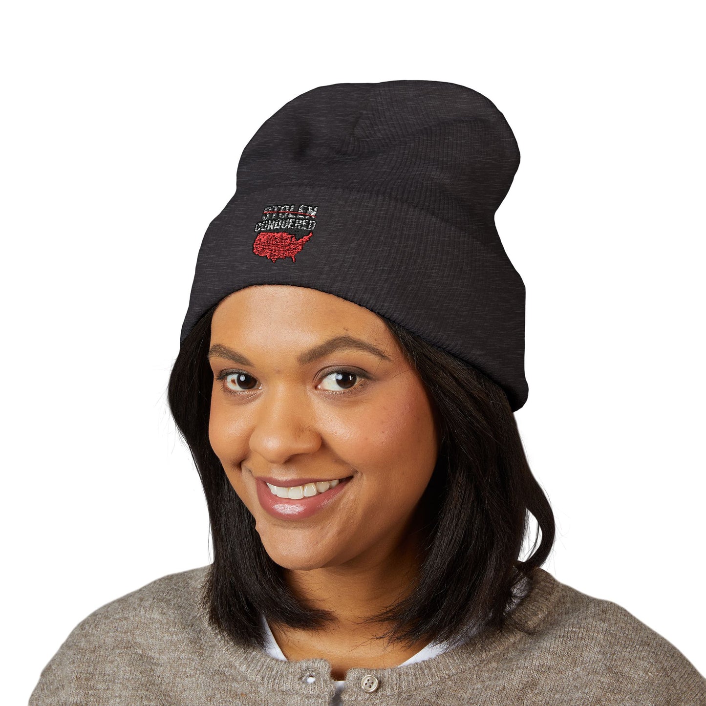 Stolen Conquered USA Embroidered Cuffed Beanie