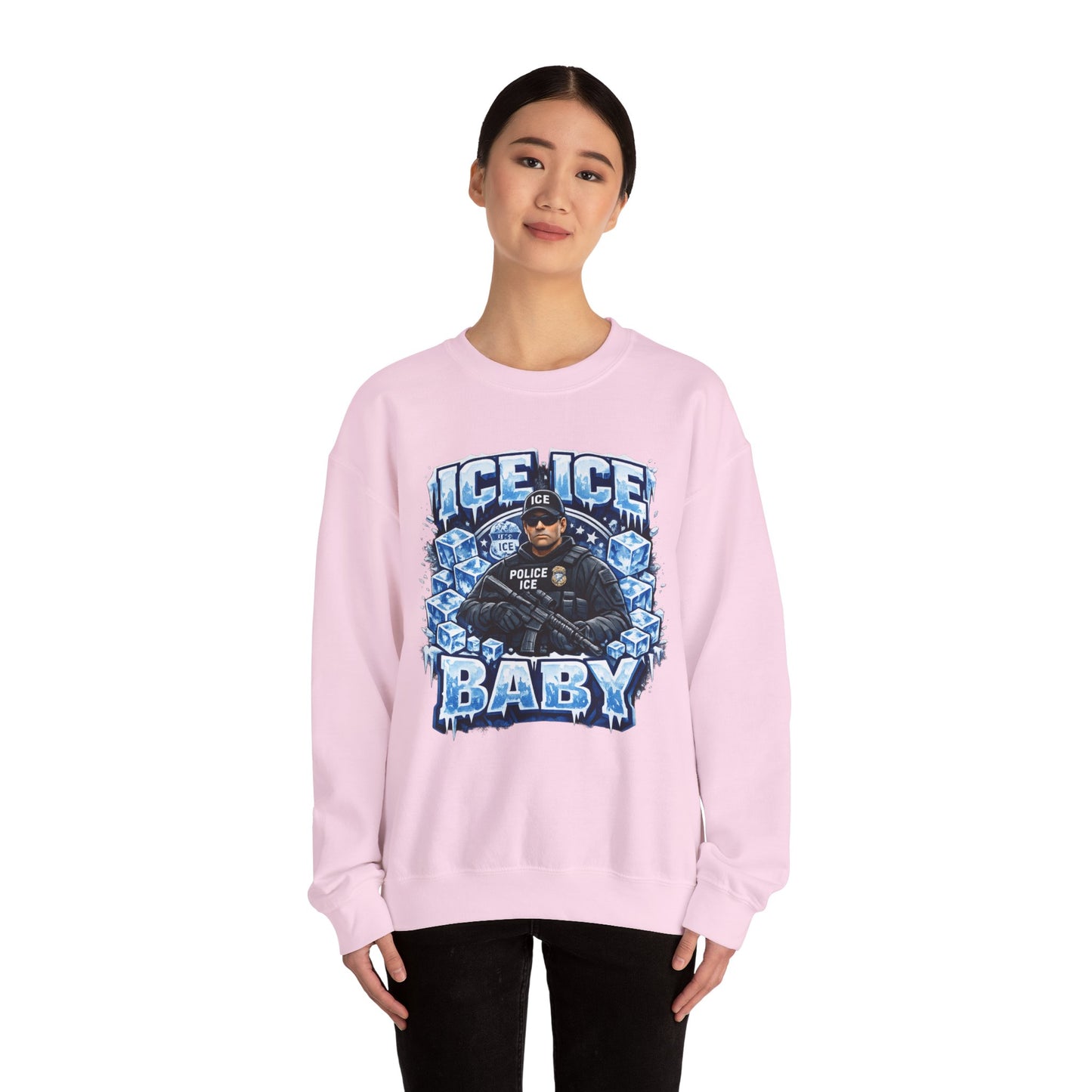 Ice Ice Baby ICE Agent Gildan Brand Crewneck Sweatshirt
