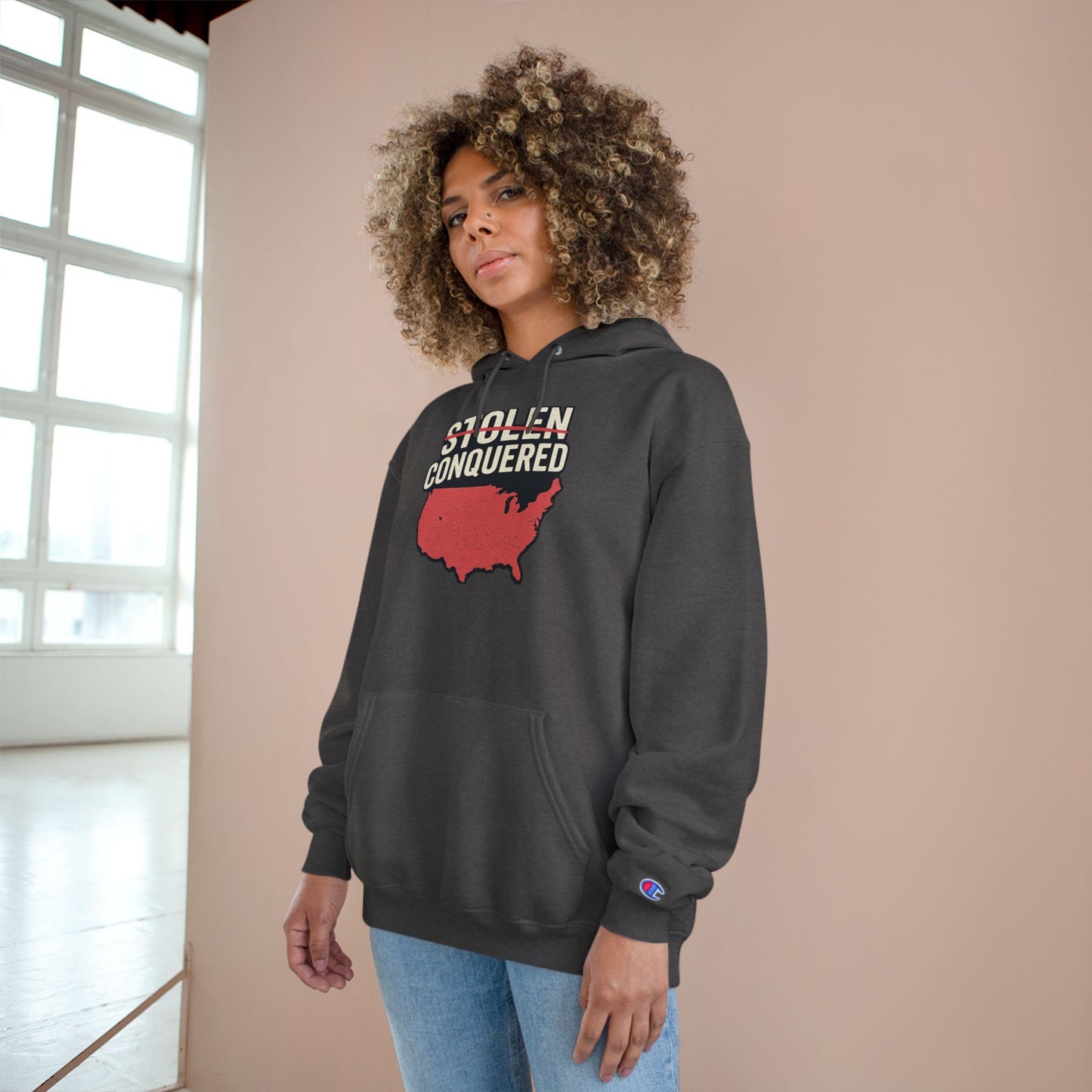 Stolen Conquered USA Champion Brand Hoodie