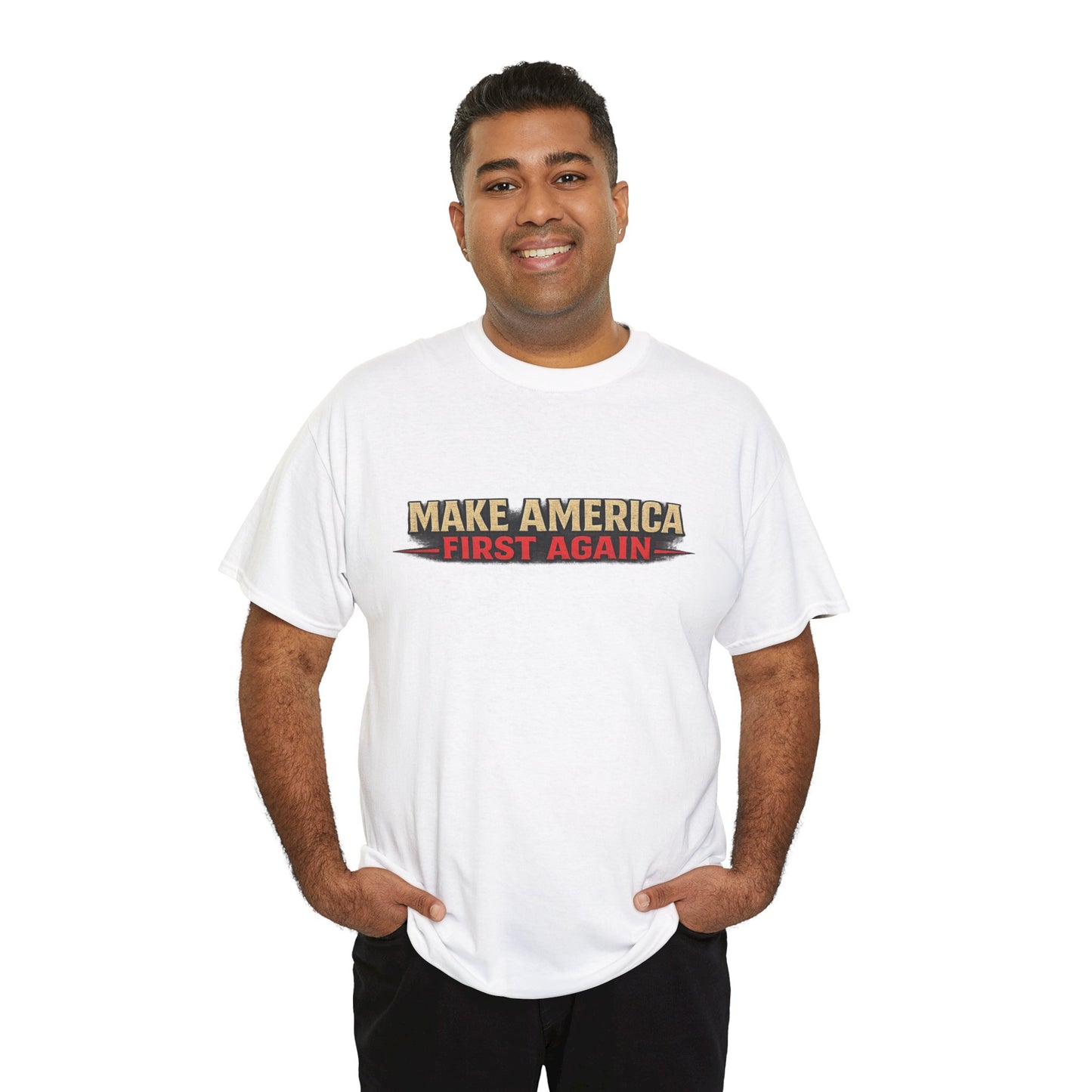 "Make America First Again" America First Is Not A Slogan - It's A Standard Gildan Brand T-Shirt