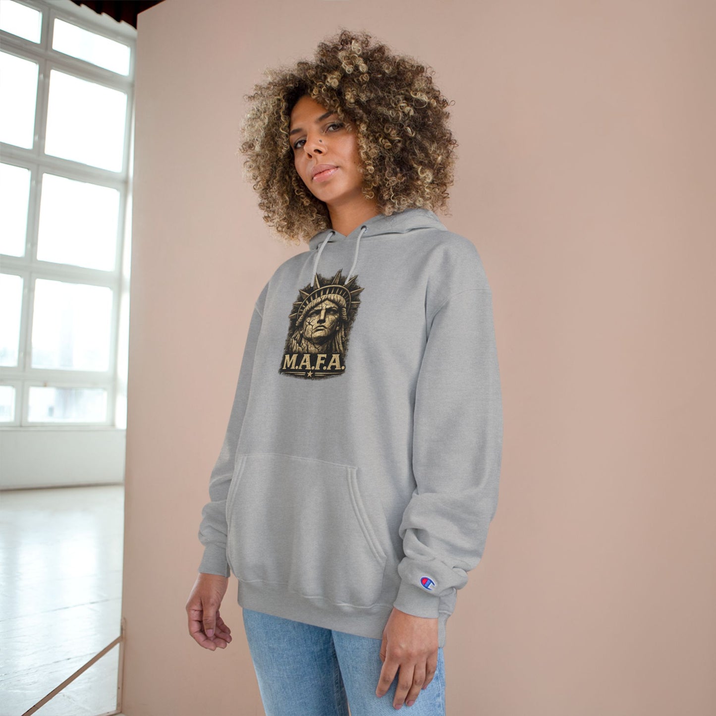 M.A.F.A. "Statue Of Liberty" "Sovereignty Security Prosperity " Champion Brand Hoodie