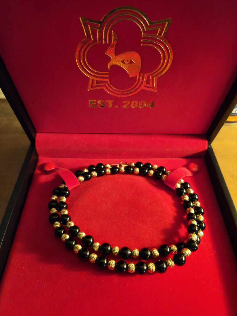 Trax NYC Custom 14k Handmade Gold & Onyx Chain From Albania