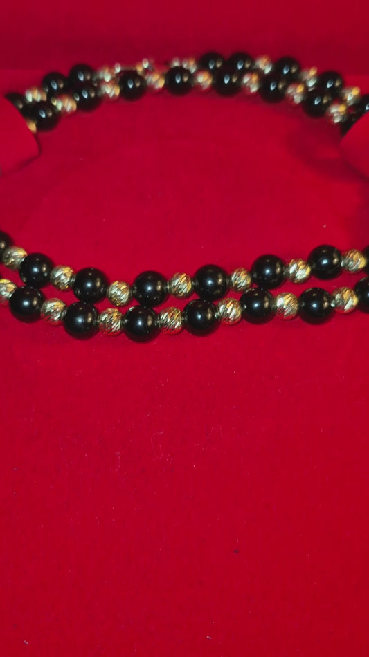 Trax NYC Custom 14k Handmade Gold & Onyx Chain From Albania